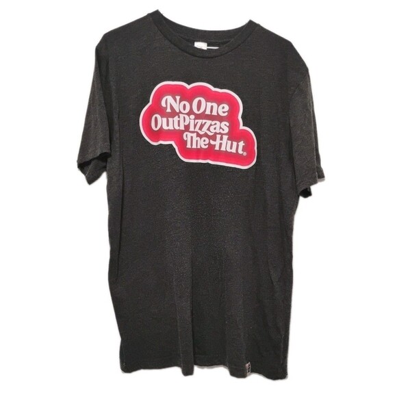 Pizza Hut Crew Member Shirt Men L Gray Graphic Design Employee Uniform Work Logo - Picture 1 of 4